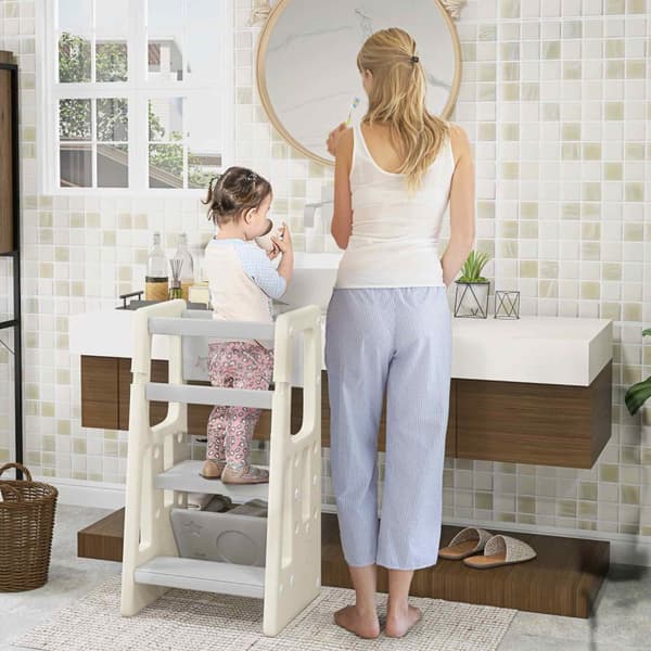 Rootz Learning Tower - tarkkailutorni - Lasten askeljakkara - Korkeus säädettävä - ergonominen suunnittelu - 47 cm x 47cm x 90cm