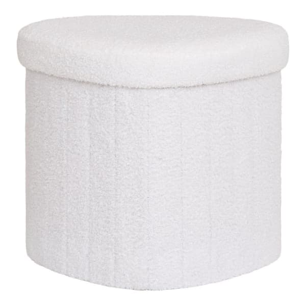 Rootz Medford Pouf - Styliskt fotstöd - Mysig accentstycke - Plush Teddy Tyg - 36,5 cm x 42,5 cm x 37,5 cm