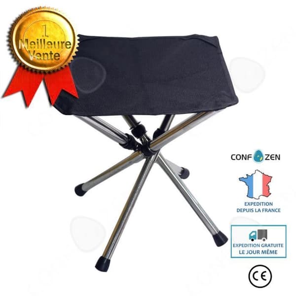 CONFO® Infällbar hopfällbar pall mazza bärbar campingstolsbänk i rostfritt stål