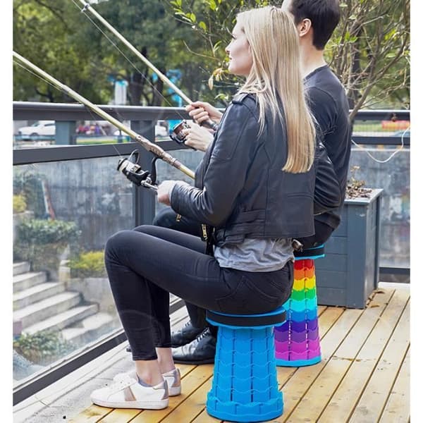 CONFO® Utomhusfällbar stol camping bärbar resecampingstol teleskopisk pall
