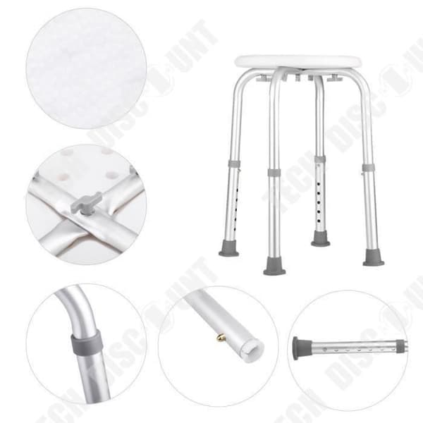 TD® Duschsits, Badpall, Badrumshöjd justerbar 36,5 cm-51,5 cm - Praktiskt - Minskad rörlighet - Medicinsk