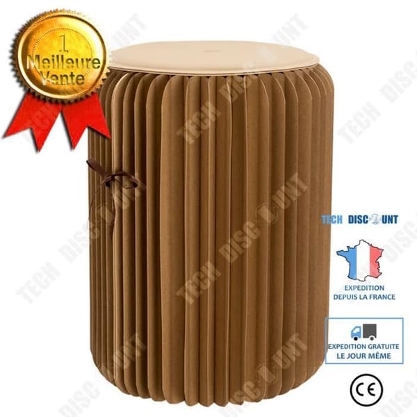 TD® 50 cm nordisk vikbar papperspall enkel hushålls multikinetisk energibesparande utrymme praktisk pall brun