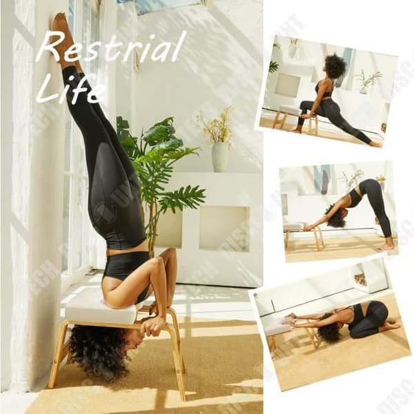 TD® Trä multifunktionell yoga inverterad pall professionell kärnstyrka extra stol hem fitness artefakt
