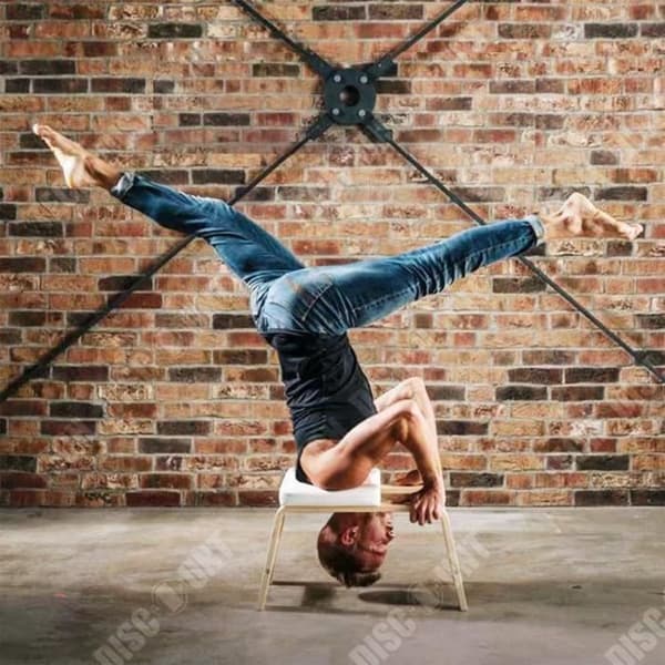 TD® Trä multifunktionell yoga inverterad pall professionell kärnstyrka extra stol hem fitness artefakt