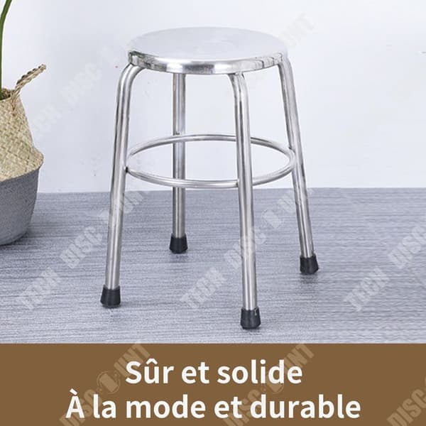 TD® rund pall 30 cm förtjockad pall i rostfritt stål Robust och hållbar arbetspall för hem och restaurang