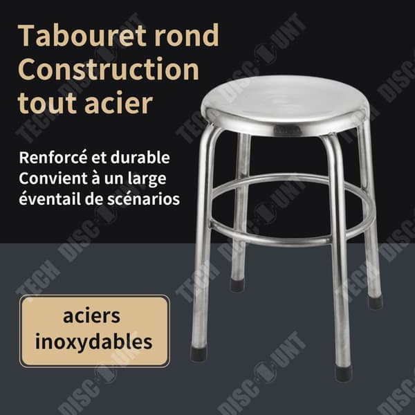 TD® rund pall 30 cm förtjockad pall i rostfritt stål Robust och hållbar arbetspall för hem och restaurang