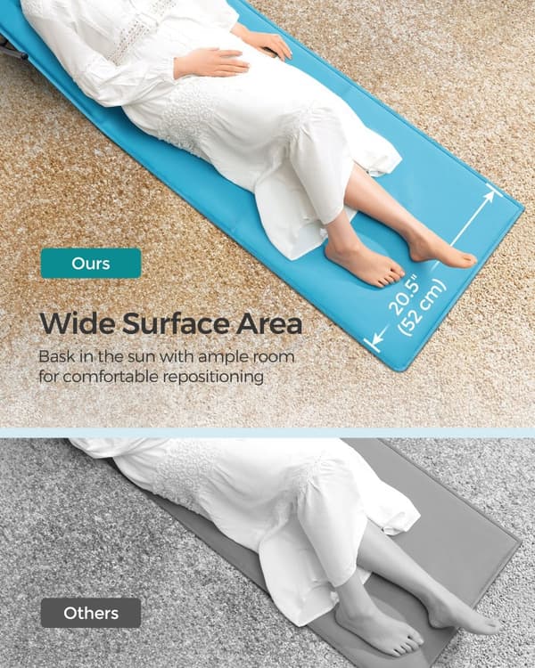 Uppsättning av 2 vikbara solstolar med handtag - Sky Blue