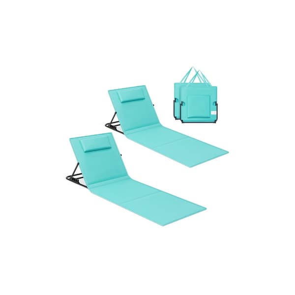 Uppsättning av 2 fällbara strandstolar - 158 x 55 cm - Meerblauw