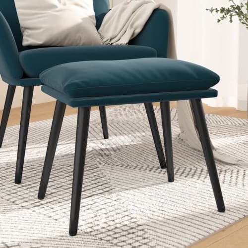 Fotpall blå 45x29,5x35 cm sammet