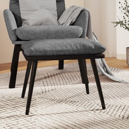 Fotpall ljusgrå 45x29,5x35 cm tyg och konstläder