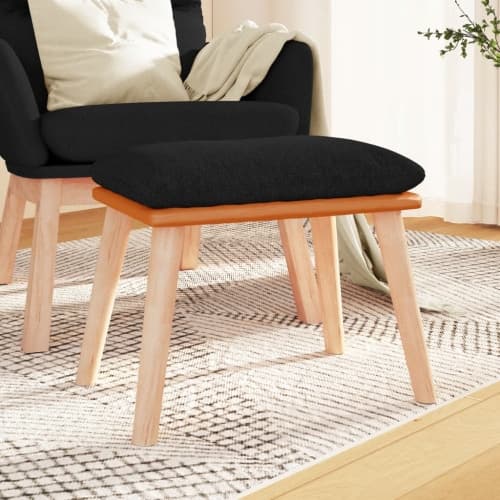 Fotpall svart 45x29,5x35 cm tyg och konstläder
