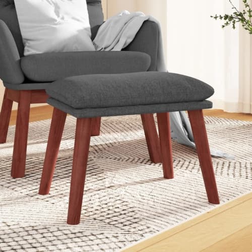 Fotpall mörkgrå 45x29,5x35 cm tyg