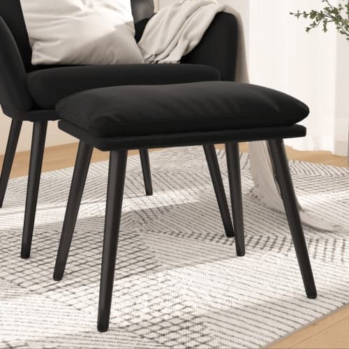 Fotpall svart 45x29,5x35 cm sammet