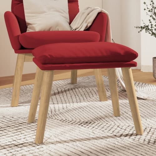Fotpall vinröd 45x29,5x35 cm sammet