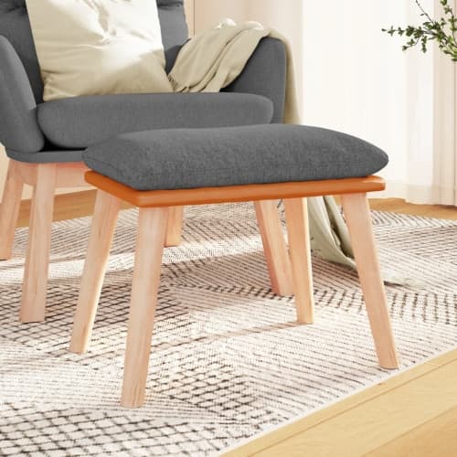 Fotpall ljusgrå 45x29,5x35 cm tyg och konstläder