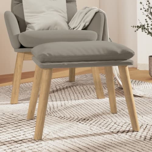 Fotpall ljusgrå 45x29,5x35 cm sammet