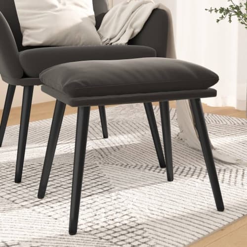 Fotpall mörkgrå 45x29,5x35 cm sammet