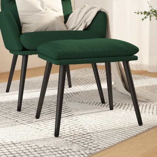 Fotpall mörkgrön 45x29,5x35 cm tyg