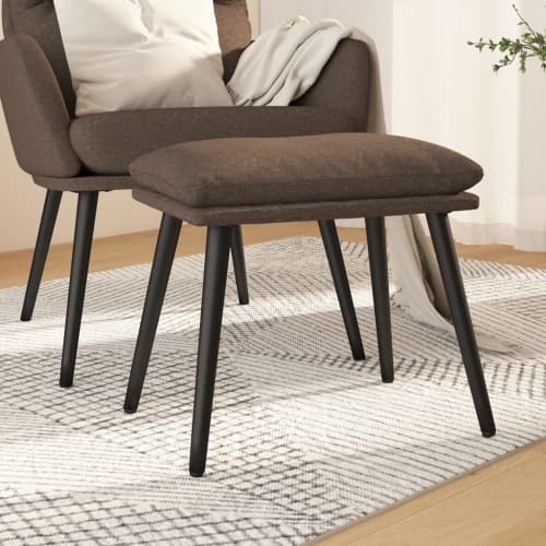 Fotpall taupe 45x29,5x35 cm tyg