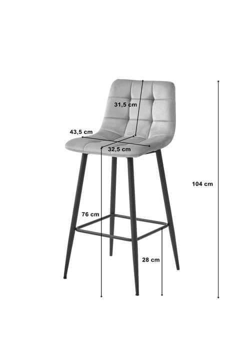 Taburett ARCETO - svart sammet / svarta ben x 1