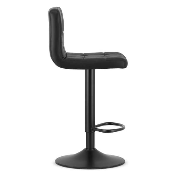 Taburett - OSKAR - PROT - Ekoleder svart - Höjdjusterbar - Kontemporär design