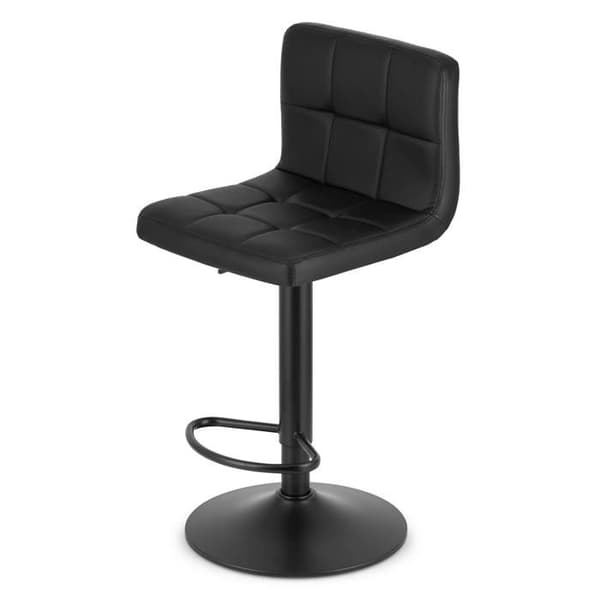 Taburett - OSKAR - PROT - Ekoleder svart - Höjdjusterbar - Kontemporär design