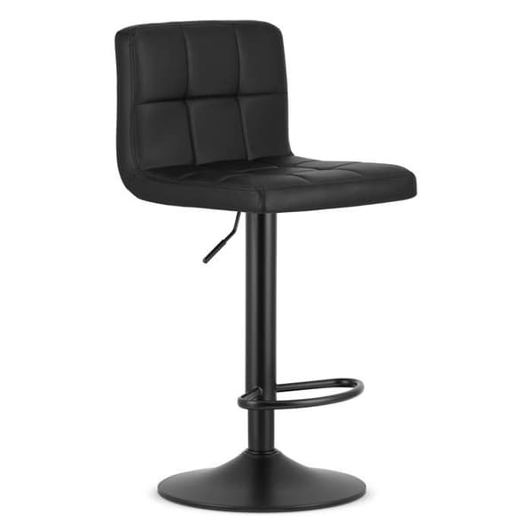 Taburett - OSKAR - PROT - Ekoleder svart - Höjdjusterbar - Kontemporär design