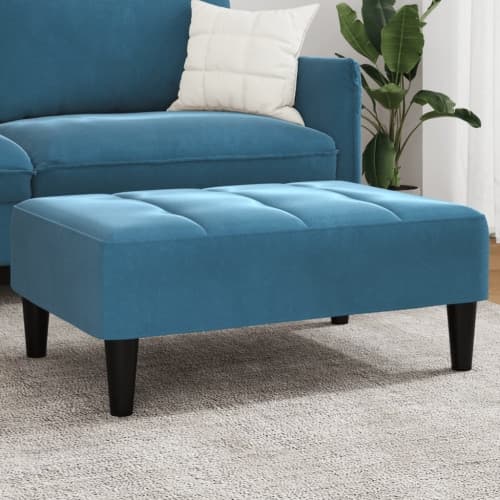 Fotpall Blå 77x55x31 cm sammet