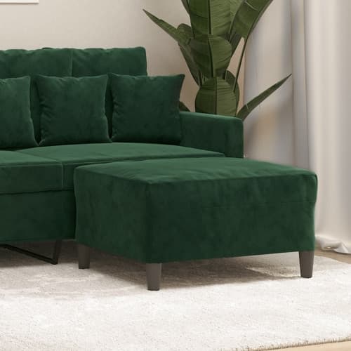Fotpall mörkgrön 70x55x41 cm sammet