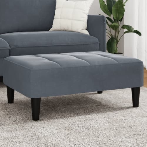 Fotpall mörkgrå 77x55x31 cm sammet