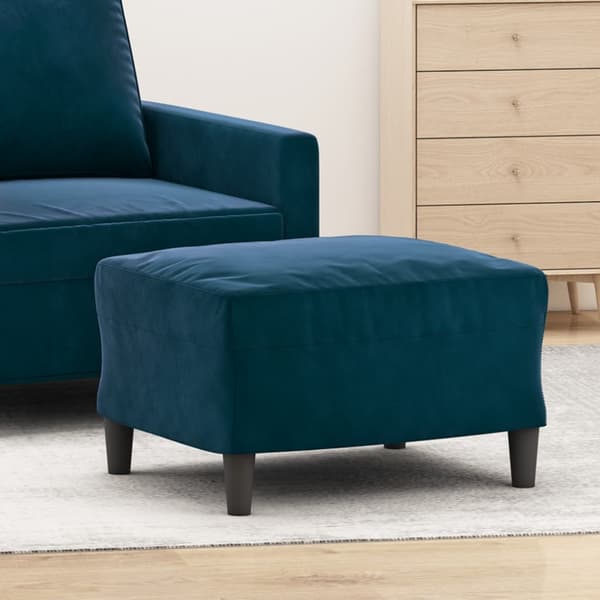 Fotpall blå 60x50x41 cm sammet