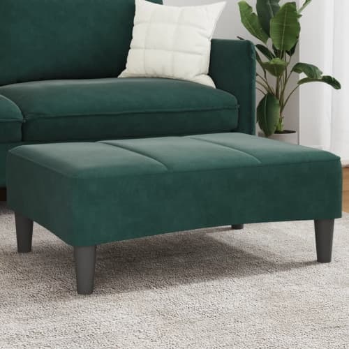 Fotpall mörkgrön 77x55x31 cm sammet