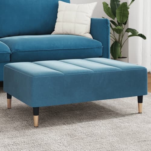 Fotpall Blå 77x55x31 cm sammet