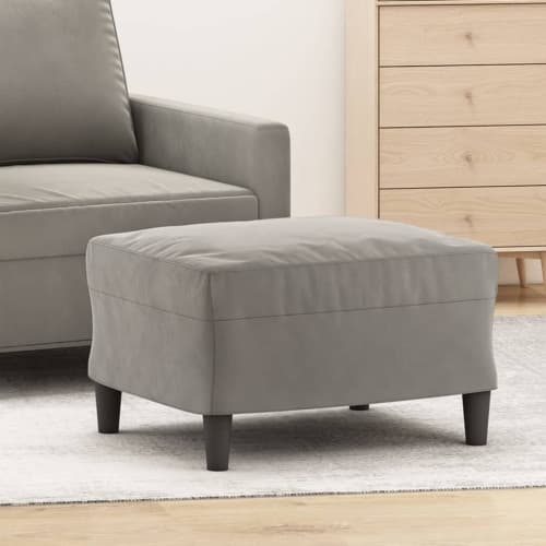 Fotpall ljusgrå 60x50x41 cm sammet