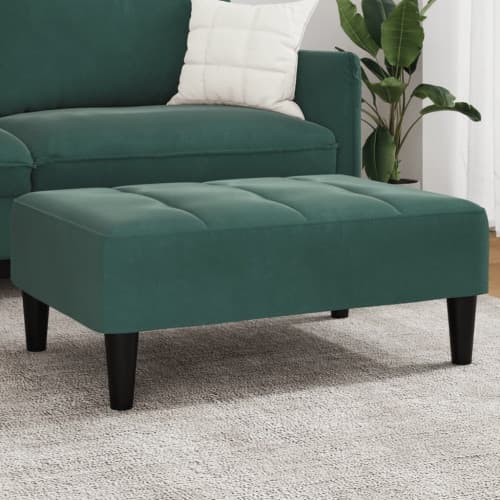 Fotpall mörkgrön 77x55x31 cm sammet