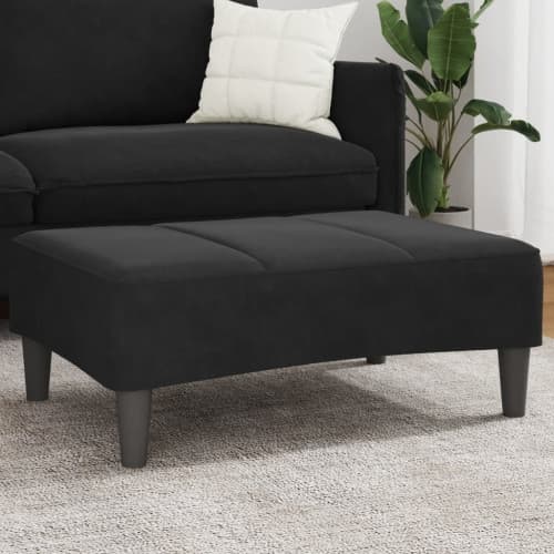 Fotpall svart 77x55x31 cm sammet