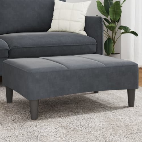 Fotpall mörkgrå 77x55x31 cm sammet