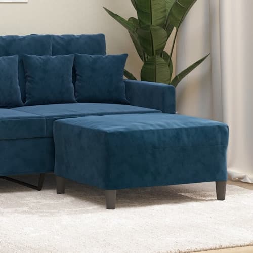 Fotpall Blå 70x55x41 cm sammet