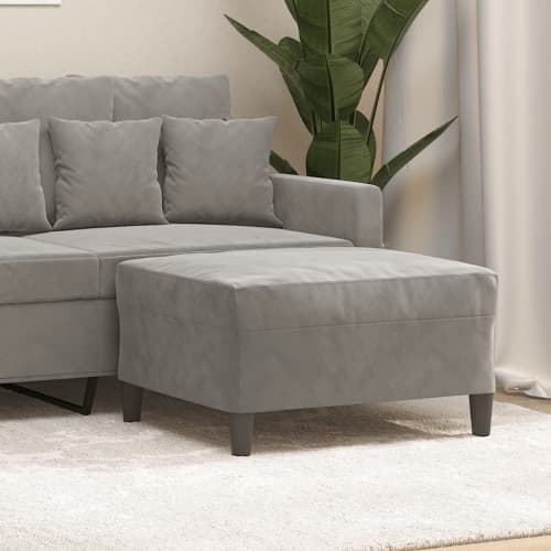 Fotpall Ljusgrå 70x55x41 cm sammet