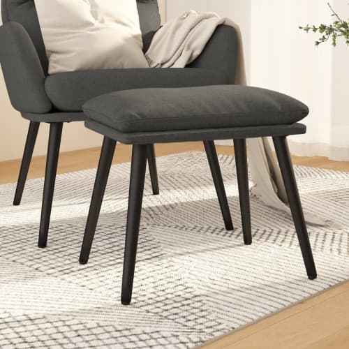 Fotpall mörkgrå 45x29,5x35 cm tyg
