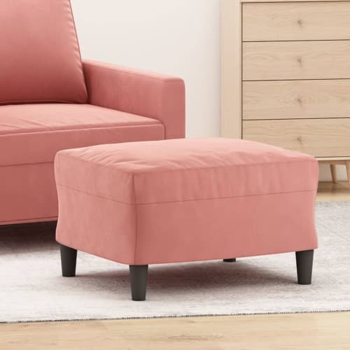 Fotpall rosa 60x50x41 cm sammet