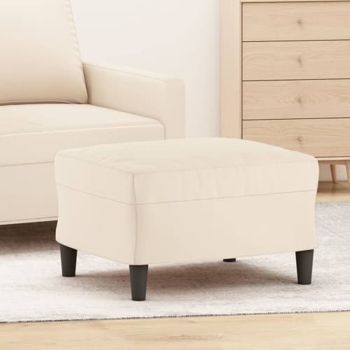 Fotpall gräddvit 60x50x41 cm sammet