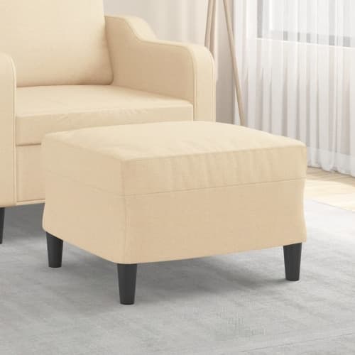 Fotpall gräddvit 60x50x41 cm tyg