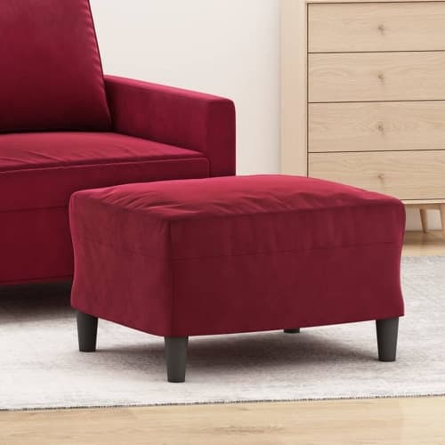 Fotpall vinröd 60x50x41 cm sammet