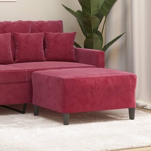 Fotpall vinröd 70x55x41 cm sammet