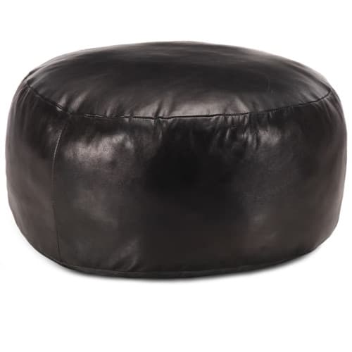 Sittpuff svart 60x30 cm äkta getskinn