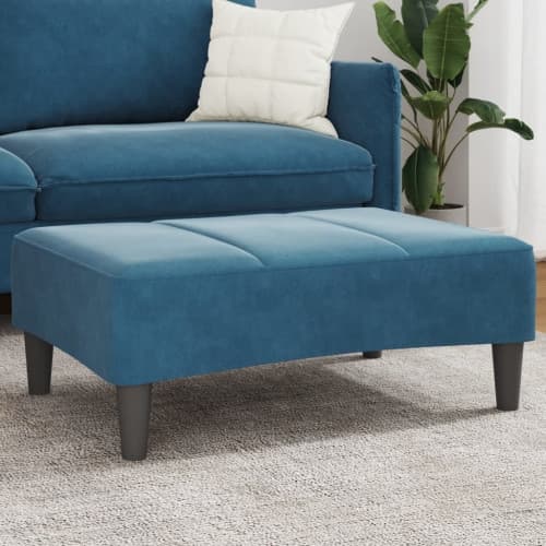 Fotpall Blå 77x55x31 cm sammet