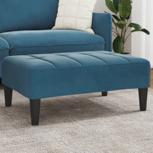 Fotpall Blå 77x55x31 cm sammet
