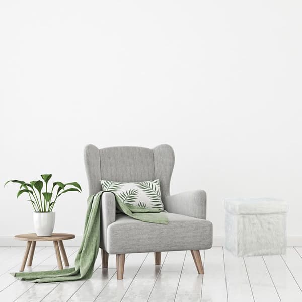 Relaxdays pälspall, hopfällbar, vadderad, plysch, pall med förvaring, 40 L, HxBxD: 39 x 38 x 38 cm, Vit