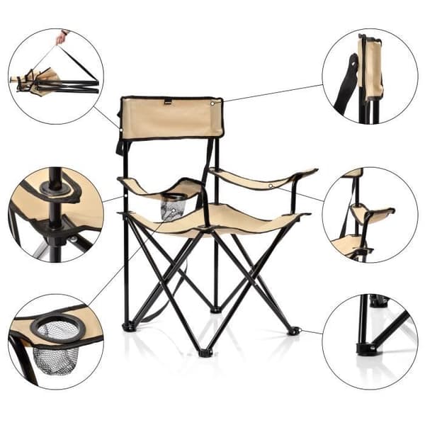 Meteor Seza Tourist Folding Camping Stol 56 x 65 x 80 cm Beige